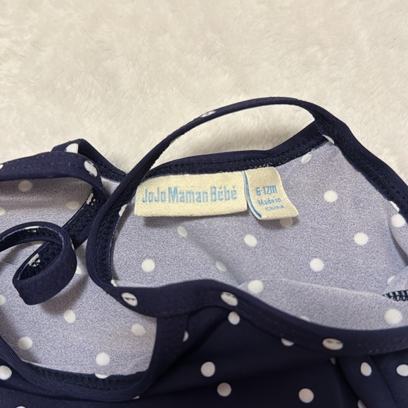 Jojo Maman Bebe Navy Blue Polka-dot bathing suit by suit w swim diaper - Picture 3 of 5